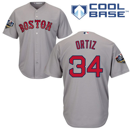 Red Sox #34 David Ortiz Grey New Cool Base 2018 World Series Stitched MLB Jersey Red Sox #34 David Ortiz Grey New Cool Base 2018 World Series Stitched MLB Jersey