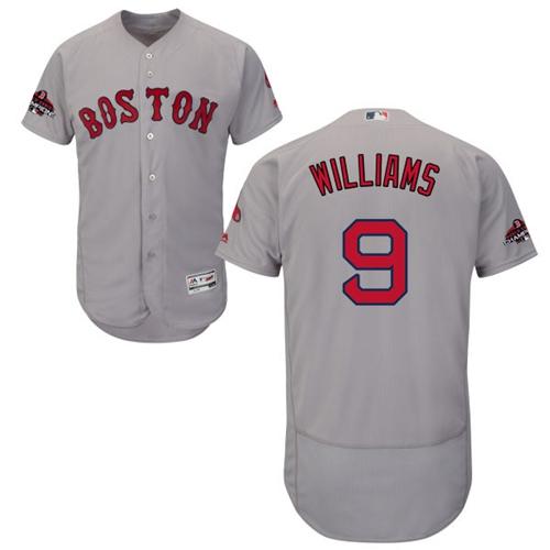 Red Sox #9 Ted Williams Grey Flexbase Authentic Collection 2018 World Series Champions Stitched MLB Jersey Red Sox #9 Ted Williams Grey Flexbase Authentic Collection 2018 World Series Champions Stitched MLB Jersey