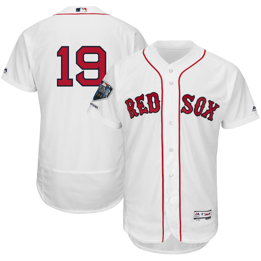 Boston Red Sox #19 Jackie Bradley Jr. Majestic 2018 World Series Champions Home Flex Base Player Jersey White Boston Red Sox #19 Jackie Bradley Jr. Majestic 2018 World Series Champions Home Flex Base Player Jersey White