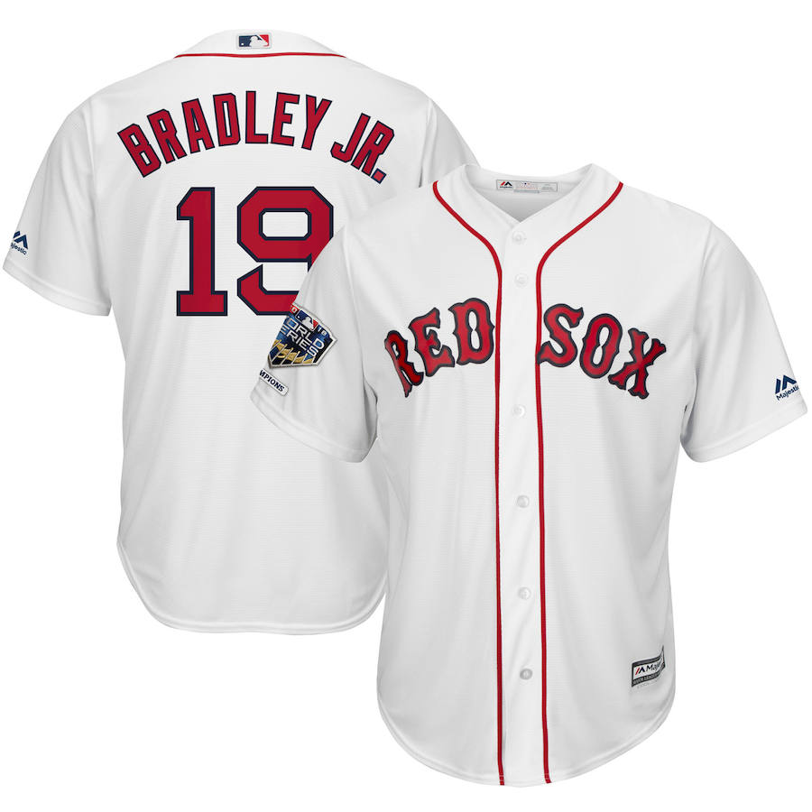 Boston Red Sox #19 Jackie Bradley Jr. Majestic 2018 World Series Champions Home Cool Base Player Jersey White Boston Red Sox #19 Jackie Bradley Jr. Majestic 2018 World Series Champions Home Cool Base Player Jersey White
