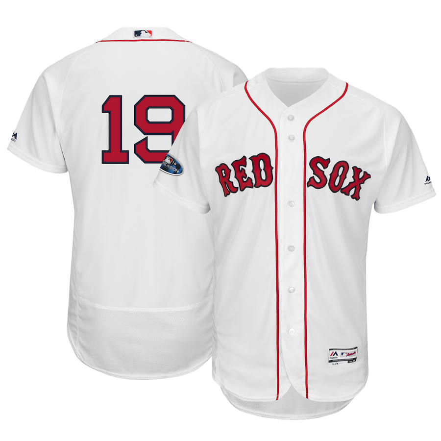 Boston Red Sox #19 Jackie Bradley Jr. Majestic 2018 Postseason Home Authentic Flex Base Player Jersey White Boston Red Sox #19 Jackie Bradley Jr. Majestic 2018 Postseason Home Authentic Flex Base Player Jersey White