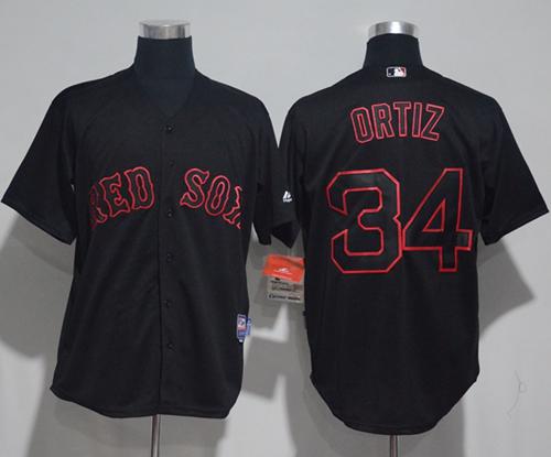 Red Sox #34 David Ortiz Black Strip Stitched MLB Jersey Red Sox #34 David Ortiz Black Strip Stitched MLB Jersey