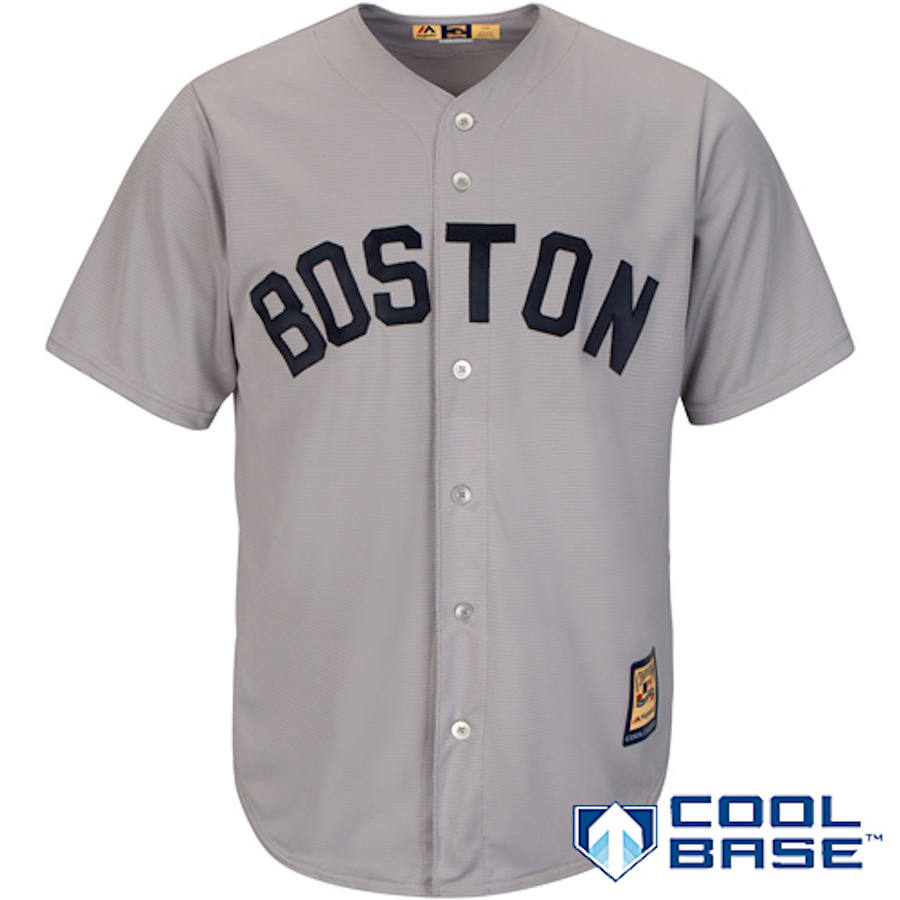Boston Red Sox Majestic Cooperstown Cool Base Team Jersey Gray Boston Red Sox Majestic Cooperstown Cool Base Team Jersey Gray