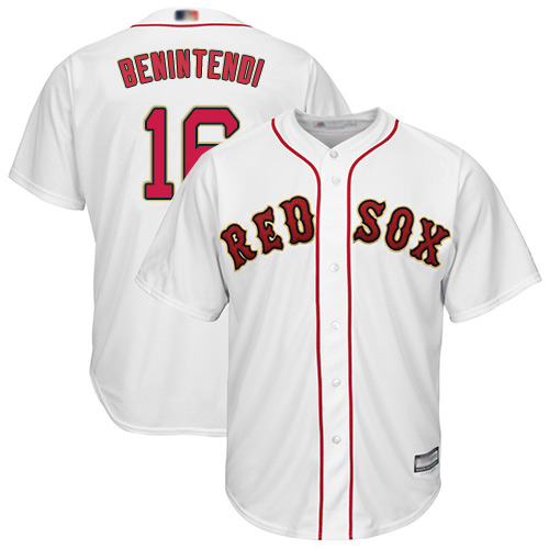 Red Sox #16 Andrew Benintendi White 2019 Gold Program Cool Base Stitched MLB Jersey Red Sox #16 Andrew Benintendi White 2019 Gold Program Cool Base Stitched MLB Jersey