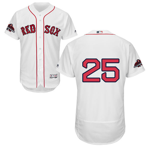 Red Sox #25 Jackie Bradley Jr White Flexbase Authentic Collection 2018 World Series Champions Stitched MLB Jersey Red Sox #25 Jackie Bradley Jr White Flexbase Authentic Collection 2018 World Series Champions Stitched MLB Jersey