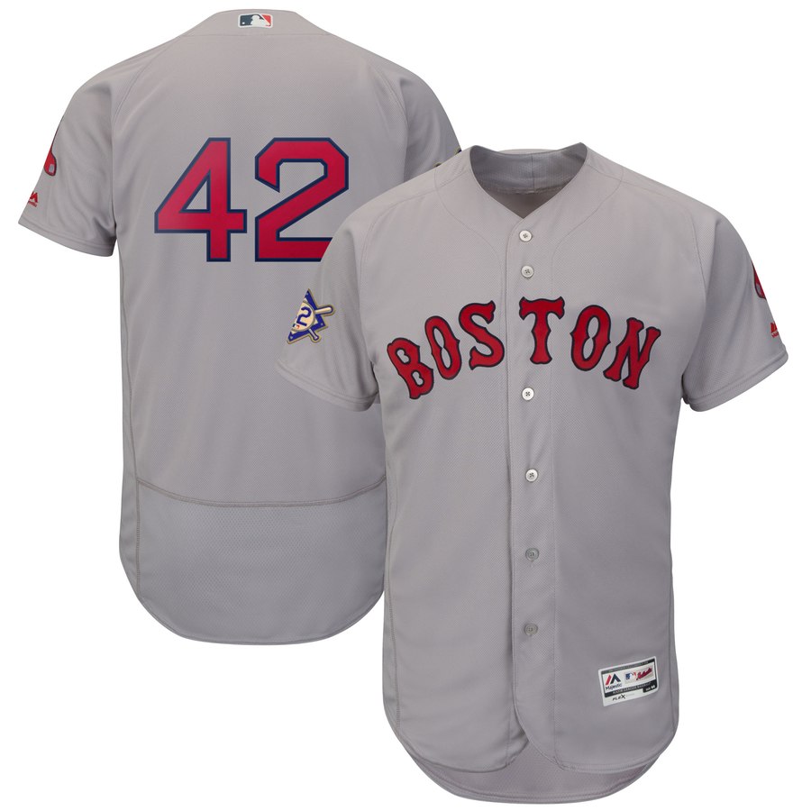 Boston Red Sox #42 Majestic 2019 Jackie Robinson Day Flex Base Jersey Gray Boston Red Sox #42 Majestic 2019 Jackie Robinson Day Flex Base Jersey Gray
