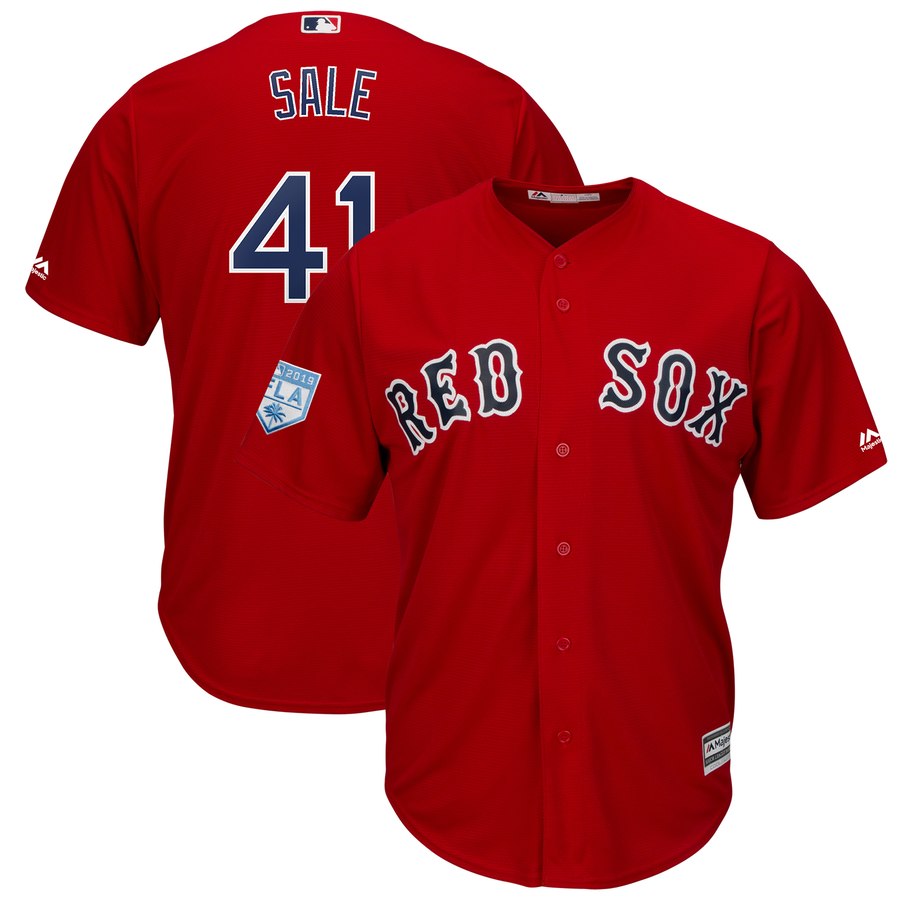 Red Sox #41 Chris Sale Red 2019 Spring Training Cool Base Stitched MLB Jersey Red Sox #41 Chris Sale Red 2019 Spring Training Cool Base Stitched MLB Jersey