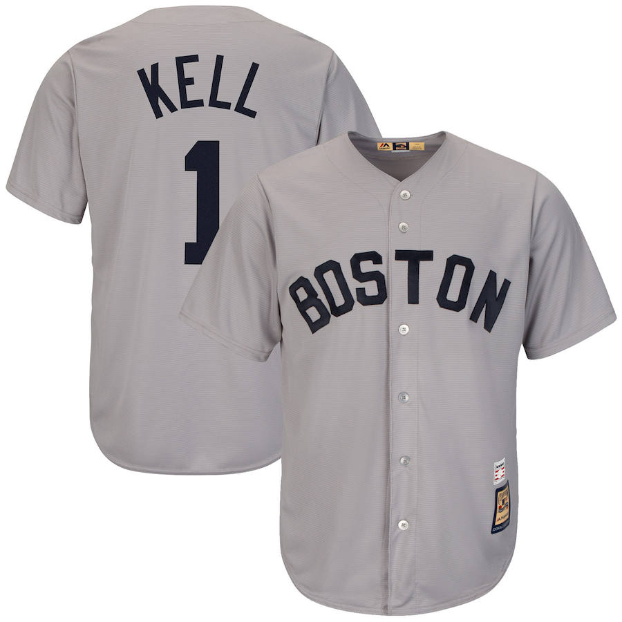 Boston Red Sox #1 George Kell Majestic Cooperstown Collection Cool Base Player Jersey Gray Boston Red Sox #1 George Kell Majestic Cooperstown Collection Cool Base Player Jersey Gray