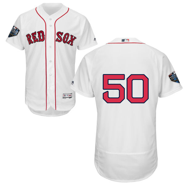 Red Sox #50 Mookie Betts White Flexbase Authentic Collection 2018 World Series Stitched MLB Jersey Red Sox #50 Mookie Betts White Flexbase Authentic Collection 2018 World Series Stitched MLB Jersey