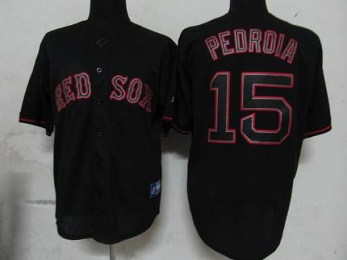 Red Sox #15 Dustin Pedroia Black Fashion Stitched MLB Jersey Red Sox #15 Dustin Pedroia Black Fashion Stitched MLB Jersey