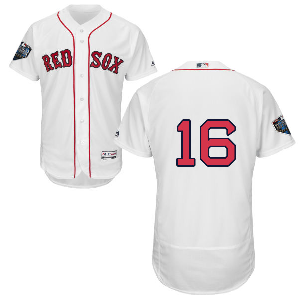Red Sox #16 Andrew Benintendi White Flexbase Authentic Collection 2018 World Series Stitched MLB Jersey Red Sox #16 Andrew Benintendi White Flexbase Authentic Collection 2018 World Series Stitched MLB Jersey