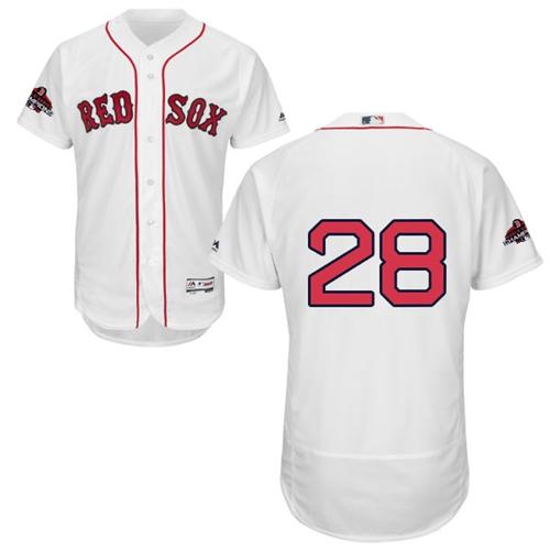 Red Sox #28 J. D. Martinez White Flexbase Authentic Collection 2018 World Series Champions Stitched MLB Jersey Red Sox #28 J. D. Martinez White Flexbase Authentic Collection 2018 World Series Champions Stitched MLB Jersey
