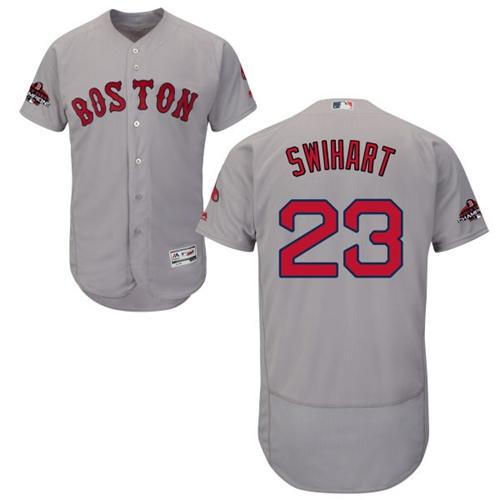 Red Sox #23 Blake Swihart Grey Flexbase Authentic Collection 2018 World Series Champions Stitched MLB Jersey Red Sox #23 Blake Swihart Grey Flexbase Authentic Collection 2018 World Series Champions Stitched MLB Jersey