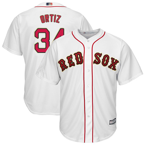 Red Sox #34 David Ortiz White 2019 Gold Program Cool Base Stitched MLB Jersey Red Sox #34 David Ortiz White 2019 Gold Program Cool Base Stitched MLB Jersey