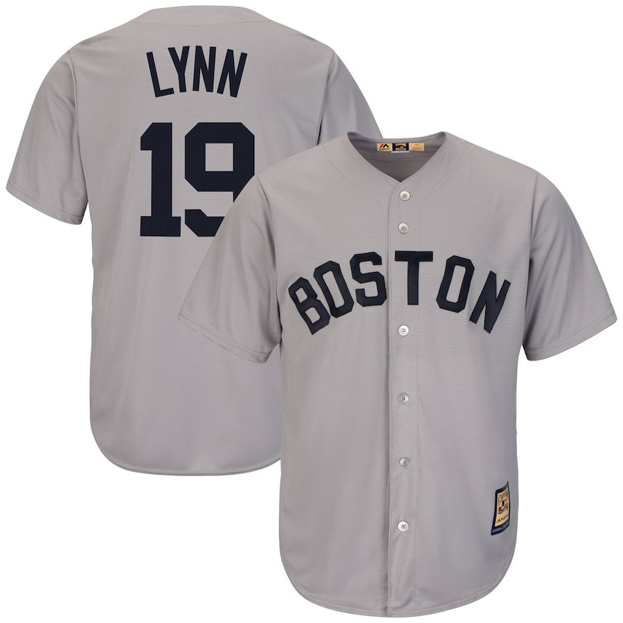 Boston Red Sox #19 Fred Lynn Majestic Cooperstown Collection Cool Base Player Jersey Gray Boston Red Sox #19 Fred Lynn Majestic Cooperstown Collection Cool Base Player Jersey Gray