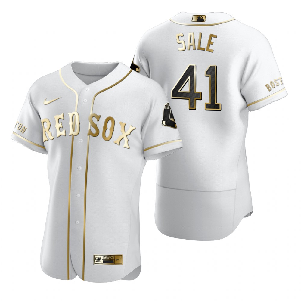 Boston Red Sox #41 Chris Sale White Nike Men's Authentic Golden Edition MLB Jersey Boston Red Sox #41 Chris Sale White Nike Men's Authentic Golden Edition MLB Jersey