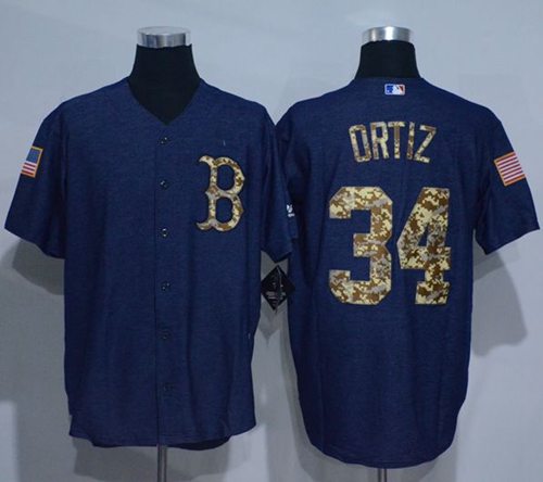 Red Sox #34 David Ortiz Denim Blue Salute to Service Stitched MLB Jersey Red Sox #34 David Ortiz Denim Blue Salute to Service Stitched MLB Jersey