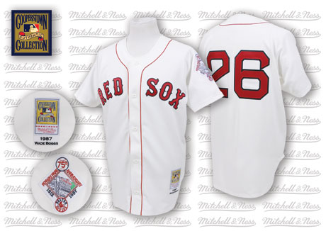 Mitchell And Ness 1987 Red Sox #26 Wade Boggs White Throwback Stitched MLB Jersey Mitchell And Ness 1987 Red Sox #26 Wade Boggs White Throwback Stitched MLB Jersey