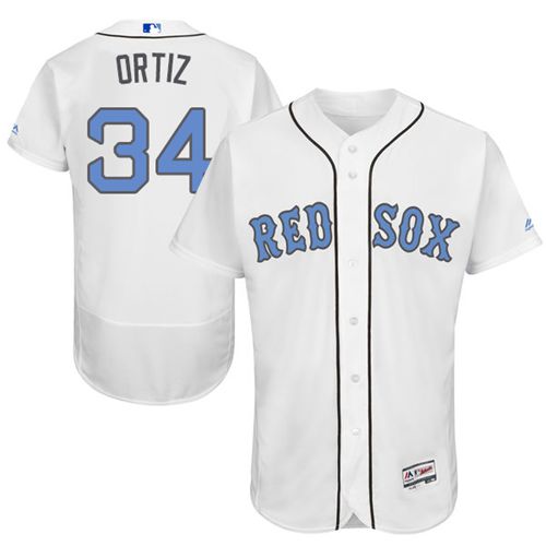Red Sox #34 David Ortiz White Flexbase Authentic Collection Father's Day Stitched MLB Jersey Red Sox #34 David Ortiz White Flexbase Authentic Collection Father's Day Stitched MLB Jersey