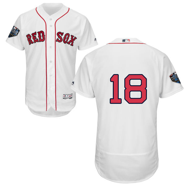 Red Sox #18 Mitch Moreland White Flexbase Authentic Collection 2018 World Series Stitched MLB Jersey Red Sox #18 Mitch Moreland White Flexbase Authentic Collection 2018 World Series Stitched MLB Jersey