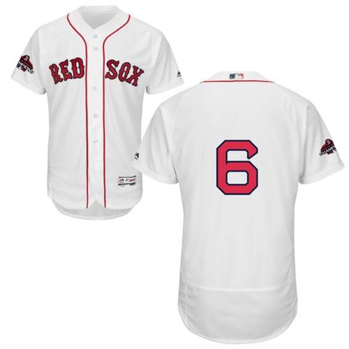 Red Sox #6 Johnny Pesky White Flexbase Authentic Collection 2018 World Series Champions Stitched MLB Jersey Red Sox #6 Johnny Pesky White Flexbase Authentic Collection 2018 World Series Champions Stitched MLB Jersey