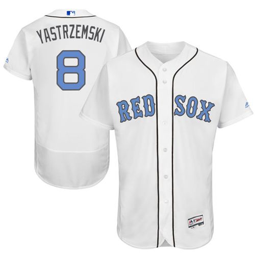 Red Sox #8 Carl Yastrzemski White Flexbase Authentic Collection Father's Day Stitched MLB Jersey Red Sox #8 Carl Yastrzemski White Flexbase Authentic Collection Father's Day Stitched MLB Jersey