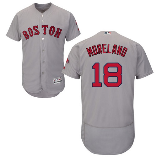 Red Sox #18 Mitch Moreland Grey Flexbase Authentic Collection Stitched MLB Jersey Red Sox #18 Mitch Moreland Grey Flexbase Authentic Collection Stitched MLB Jersey
