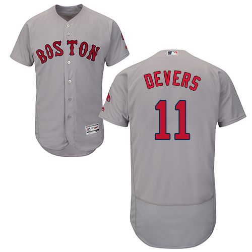 Red Sox #11 Rafael Devers Grey Flexbase Authentic Collection Stitched MLB Jersey Red Sox #11 Rafael Devers Grey Flexbase Authentic Collection Stitched MLB Jersey