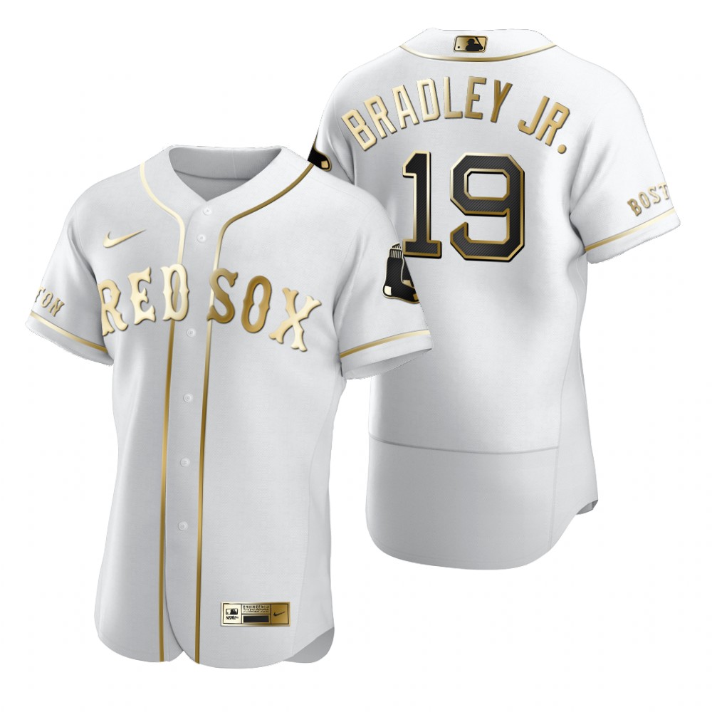 Boston Red Sox #19 Jackie Bradley Jr. White Nike Men's Authentic Golden Edition MLB Jersey Boston Red Sox #19 Jackie Bradley Jr. White Nike Men's Authentic Golden Edition MLB Jersey