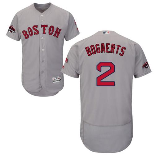 Red Sox #2 Xander Bogaerts Grey Flexbase Authentic Collection 2018 World Series Champions Stitched MLB Jersey Red Sox #2 Xander Bogaerts Grey Flexbase Authentic Collection 2018 World Series Champions Stitched MLB Jersey