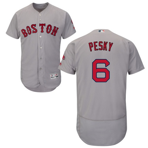 Red Sox #6 Johnny Pesky Grey Flexbase Authentic Collection Stitched MLB Jersey Red Sox #6 Johnny Pesky Grey Flexbase Authentic Collection Stitched MLB Jersey