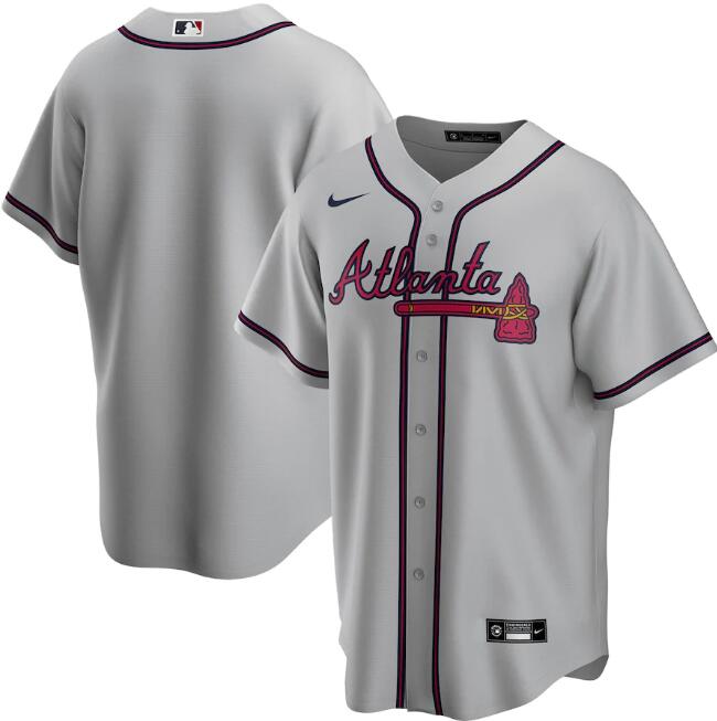 Men's Atlanta Braves Blank Grey MLB Cool Base Stitched Jersey