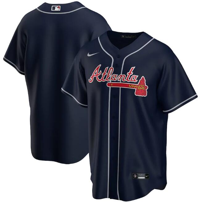 Men's Atlanta Braves Blank Navy MLB Cool Base Stitched Jersey