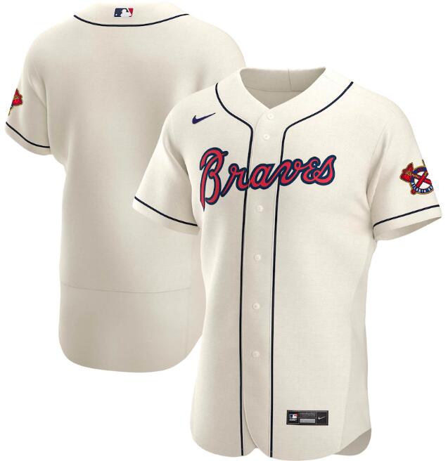 Men's Atlanta Braves Blank Cream MLB Flex Base Stitched Jersey Men's Atlanta Braves Blank Cream MLB Flex Base Stitched Jersey