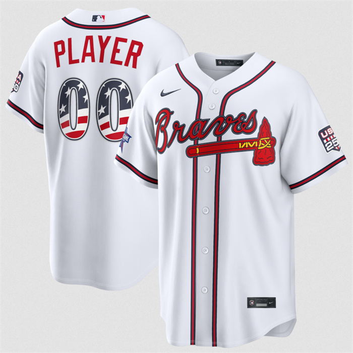 Men's Atlanta Braves Active Player Custom White 2026 All-Star Edition Stars & Stripes Stadium Pick-A-Player Stitched Baseball Jersey