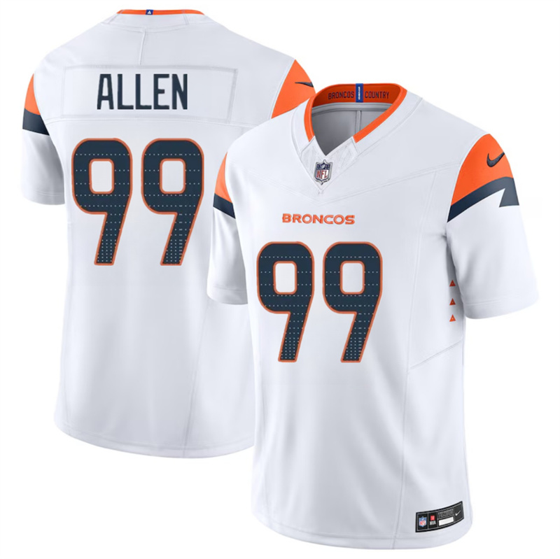 Men's Denver Broncos #99 Zach Allen White 2024 F.U.S.E. Vapor Limited Stitched Football Jersey Men's Denver Broncos #99 Zach Allen White 2024 F.U.S.E. Vapor Limited Stitched Football Jersey