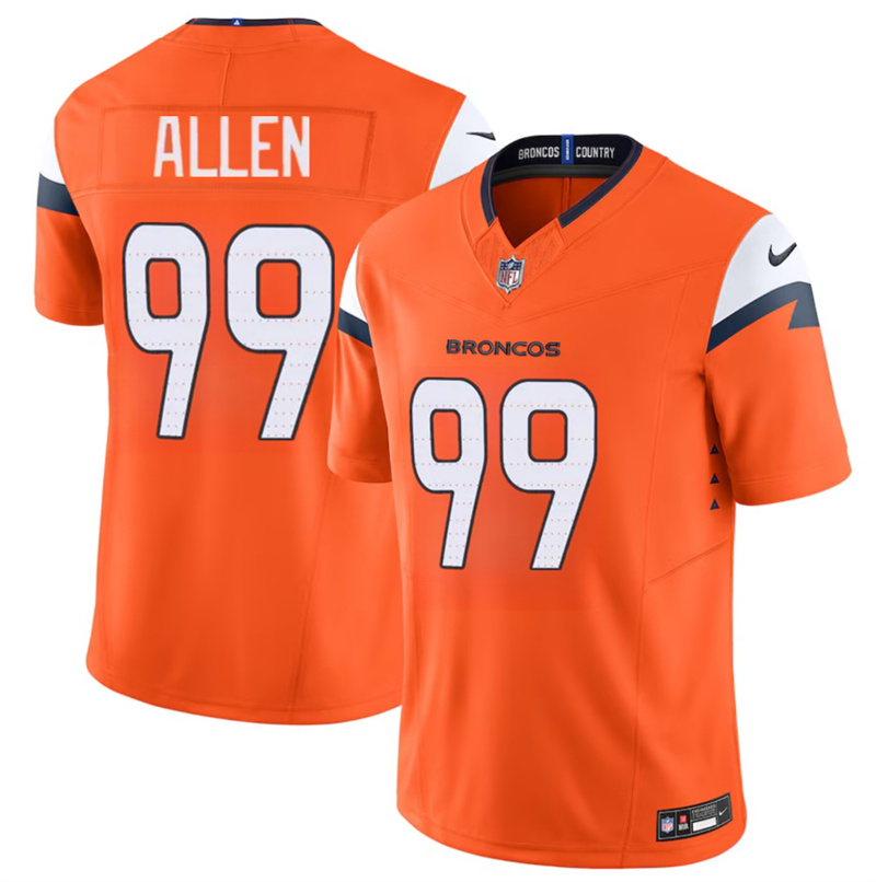 Men's Denver Broncos #99 Zach Allen Orange 2024 F.U.S.E. Vapor Limited Stitched Football Jersey Men's Denver Broncos #99 Zach Allen Orange 2024 F.U.S.E. Vapor Limited Stitched Football Jersey