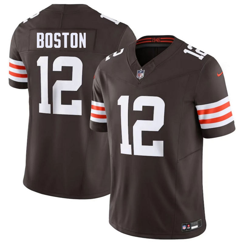 Men's Cleveland Browns #12 Denzel Boston Brown 2026 Draft F.U.S.E. Vapor Limited Stitched Football Jersey