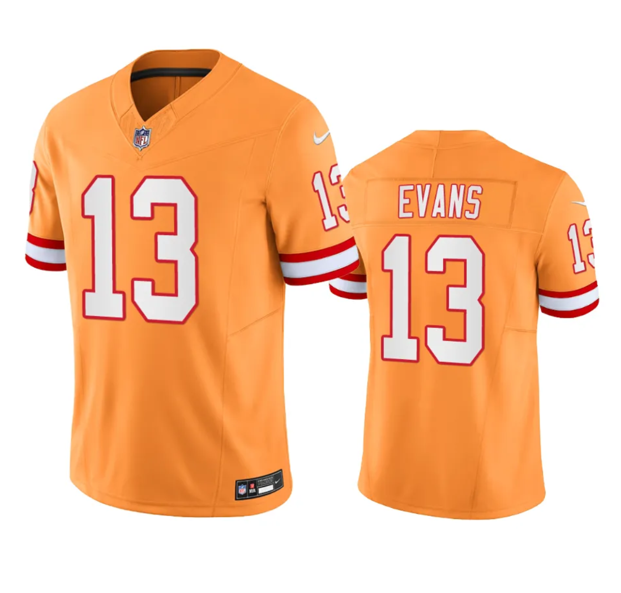 Men's Tampa Bay Buccaneers #13 Mike Evans Orange 2023 F.U.S.E. Throwback Limited Stitched Jersey Men's Tampa Bay Buccaneers #13 Mike Evans Orange 2023 F.U.S.E. Throwback Limited Stitched Jersey