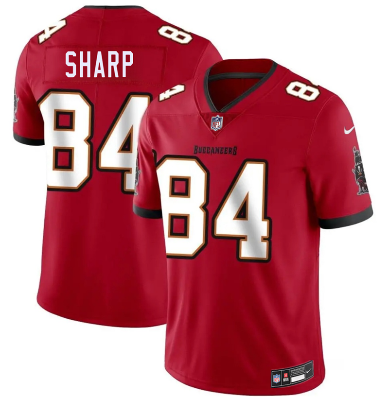 Men's Tampa Bay Buccaneers #84 Bauer Sharp Red 2026 Draft Vapor Limited Stitched Jersey