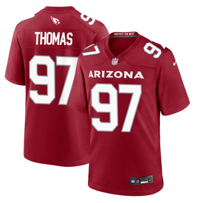 Men's Arizona Cardinals #97 Cameron Thomas Red 2023 Stitched Game Football Jersey Men's Arizona Cardinals #97 Cameron Thomas Red 2023 Stitched Game Football Jersey