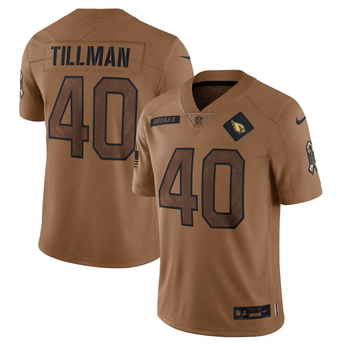 Men's Arizona Cardinals #40 Pat Tillman 2023 Brown Salute To Service Limited Football Jersey