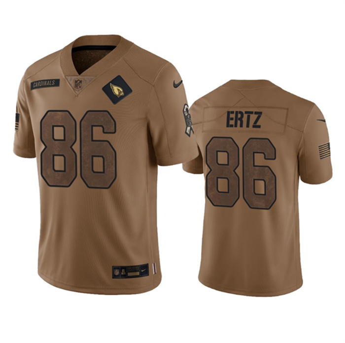Men's Arizona Cardinals #86 Zach Ertz 2023 Brown Salute To Service Limited Stitched Football Jersey Men's Arizona Cardinals #86 Zach Ertz 2023 Brown Salute To Service Limited Stitched Football Jersey