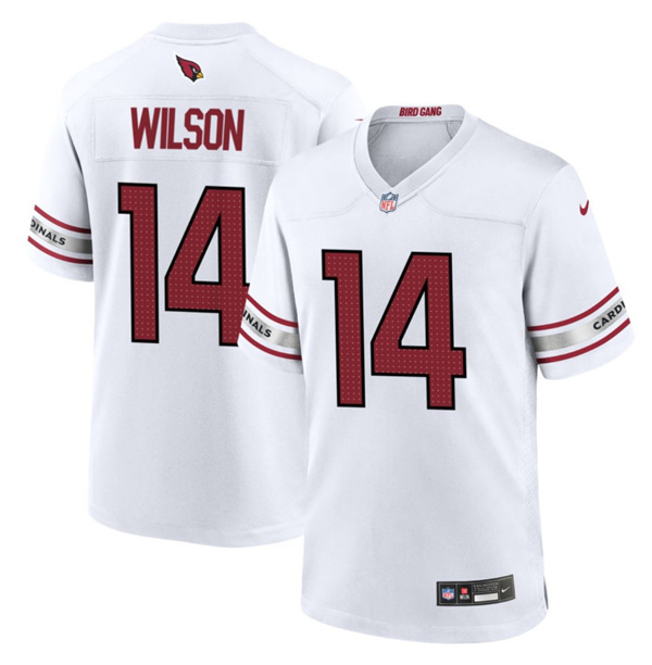 Men's Arizona Cardinals #14 Michael Wilson White Stitched Football Game Jersey Men's Arizona Cardinals #14 Michael Wilson White Stitched Football Game Jersey