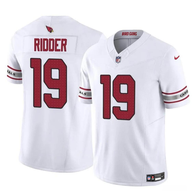 Men's Arizona Cardinals #19 Desmond Ridder White 2023 F.U.S.E. Vapor Untouchable Limited Stitched Football Jersey Men's Arizona Cardinals #19 Desmond Ridder White 2023 F.U.S.E. Vapor Untouchable Limited Stitched Football Jersey