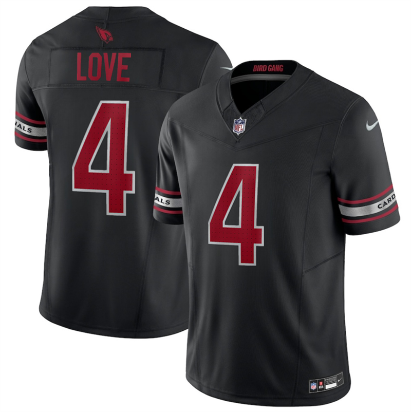Men's Arizona Cardinals #4 Jeremiyah Love Black 2026 Draft F.U.S.E. Vapor Untouchable Limited Stitched Jersey