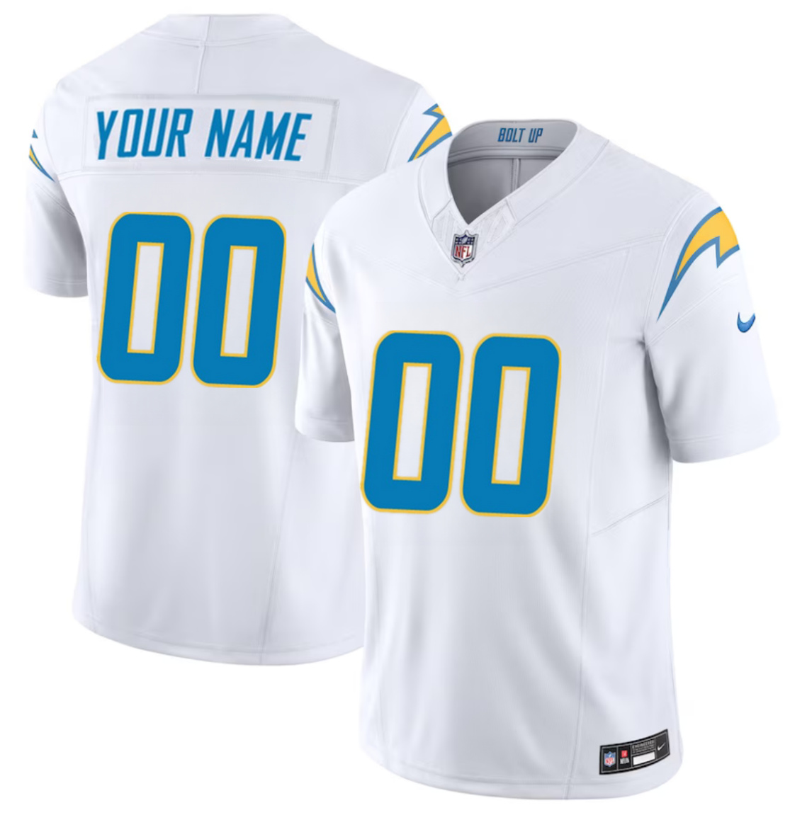 Men's Los Angeles Chargers Active Player Custom White 2023 F.U.S.E. Vapor Untouchable Limited Stitched Football Jersey Men's Los Angeles Chargers Active Player Custom White 2023 F.U.S.E. Vapor Untouchable Limited Stitched Football Jersey