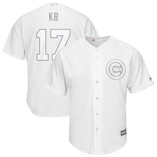 Cubs #17 Kris Bryant White "KB" Players Weekend Cool Base Stitched MLB Jersey Cubs #17 Kris Bryant White "KB" Players Weekend Cool Base Stitched MLB Jersey