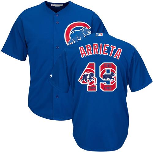 Cubs #49 Jake Arrieta Blue Team Logo Fashion Stitched MLB Jersey Cubs #49 Jake Arrieta Blue Team Logo Fashion Stitched MLB Jersey