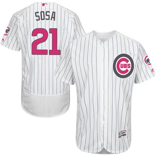 Cubs #21 Sammy Sosa White(Blue Strip) Flexbase Authentic Collection Mother's Day Stitched MLB Jersey Cubs #21 Sammy Sosa White(Blue Strip) Flexbase Authentic Collection Mother's Day Stitched MLB Jersey